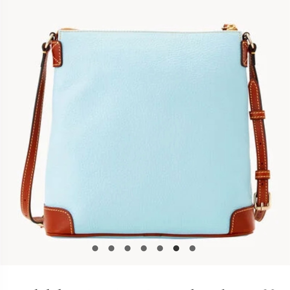 Dooney & Bourke Blue and Brown Crossbody Bag with Leather Trim - Picture 3 of 11